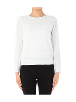 [S]スクエア編み切り替えニットプルオーバー