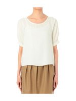 エンボスドットパフスリーブブラウス