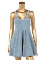 コルセットデニムワンピース