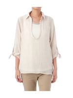 ドットスラブシャツ+ラメタンクトップSET