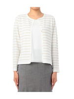 ラメボーダーカーディガン+シフォンプルオーバーセット