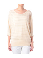 ラメボーダー編みドルマンニット