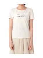 レースロゴギャザースリーブカットソー