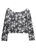 花柄オフショルダーショート丈トップス