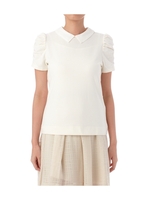 変形袖襟付きカットソー