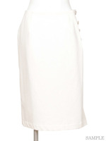 NONWASH DENIM&STRIPE SKIRT