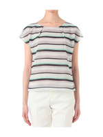 [S]幾何学柄ボーダープリントプルオーバー