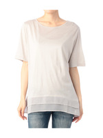 シフォンティアード裾付き天竺カットソー