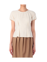 ペプラム調裏毛箔プリントプルオーバー