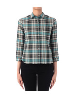 マドラスチェック八分袖シャツ