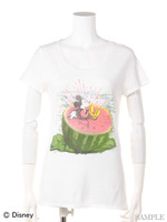 ミッキーフルーツスイカプリントベーシックTシャツ
