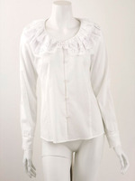 コットンレースフリルブラウス