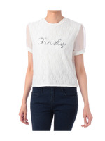 シフォン袖レースプルオーバー