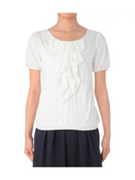 フリル使いパフスリーブカットソー