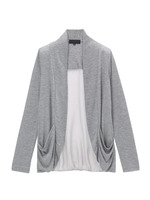 [L]バック異素材切り替えカーディガン