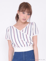 ストライプカシュクールプルオーバー