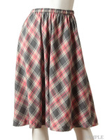 バイアスチェックスカート