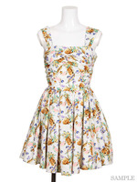 パイナップルプリントワンピース