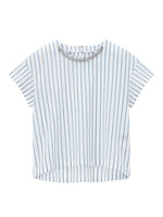 ビジュー付きストライプブラウス