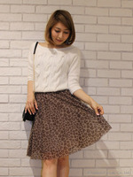 ヒョウ柄チュールスカート