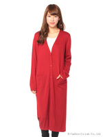 ミモレロング丈ニットカーディガン