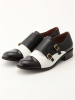 【mio　notis】ガラスレザーモンクストラップシューズ