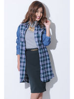 デニムスリーブチェックシャツOPS