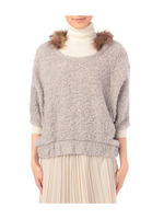 ファー付きブークレーニット