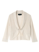 ラメ透かし編みショートニットカーディガン