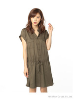 綿テンセルサファリチュニックワンピース
