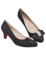 リボンヒールパンプス