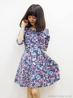 リボンモチーフフラワーワンピース