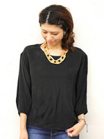 【Omekashi】ビジュー釦付きプルオー