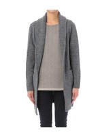 ショールカラーロングニットカーディガン