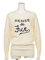 12Gステッチロゴボートネックプルオーバー