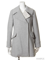 [Balcony and Bed]WOOLxLATHER COLLAR COAT