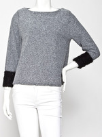 【riana】ファー付ツイードプルオーバー