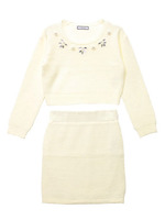 ビジュー付メランジニットSET-UP