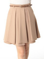 ベルト付きタックフレアスカート