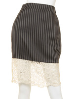 【mystic】ストライプレース切替スカート