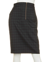 ラインチェックツイルタイトスカート