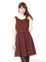 グレンチェックフィット＆フレアーワンピース