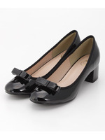 【WEB限定】【2WAY】リボン付きミドルヒールパンプス