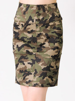 ストレッチ迷彩フロントボタンタイトSK