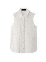 SACRA 襟付きレース切り替えブラウス