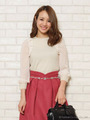 シンプル袖シフォンニット