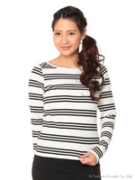 ボートネック長袖カットソー