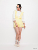 レースフリルスリーブカットソー