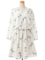 Oトビフラワーシャツワンピ