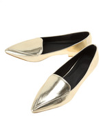 メタリックポインテッドトゥパンプス